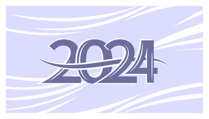 New Year 2024 text design. Number 2024 design  logo template for calendar. Vector illustration