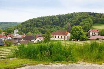 Fototapeta na wymiar Stadt Hayingen-Indelhausen im Landkreis Reutlingen (Schwäbische Alb)