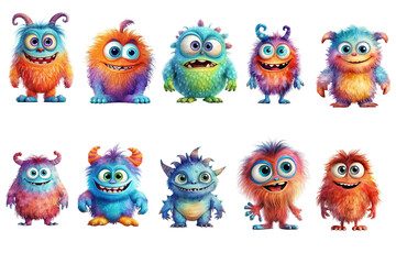 Cute Monster Vector Set Isolated
