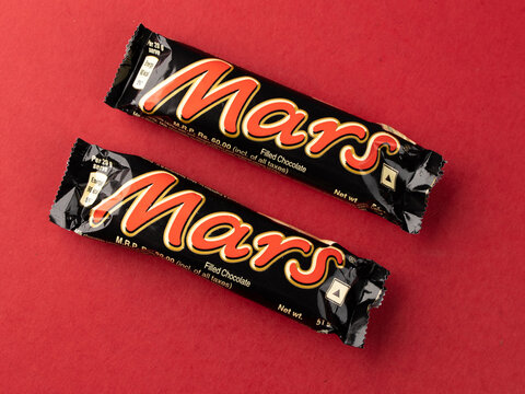 West Bangal, India - May 20, 2023 : Mars chocolate photos shot on different background.