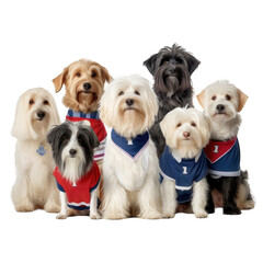 Fototapeta na wymiar Team of dogs in uniform