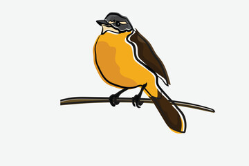Illustration bird on the branch vector