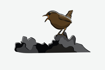 Illustration bird on the branch vector