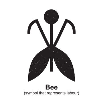 Bee (symbol that represents labour) - Berber Symbol, Amazigh Symbol, North African Amazigh Berber Symbols Meaning, Vector