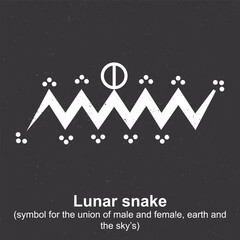 Lunar snake (symbol for the union of male and female, earth and the sky’s) - Berber Symbol, Amazigh Symbol, North African Amazigh Berber Symbols Meaning, Vector