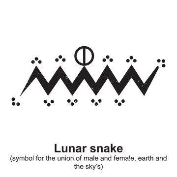 Lunar snake (symbol for the union of male and female, earth and the sky&rsquo;s) - Berber Symbol, Amazigh Symbol, North African Amazigh Berber Symbols Meaning, Vector