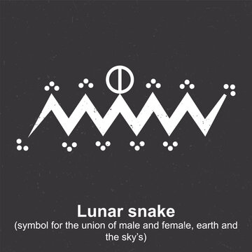Lunar snake (symbol for the union of male and female, earth and the sky&rsquo;s) - Berber Symbol, Amazigh Symbol, North African Amazigh Berber Symbols Meaning, Vector