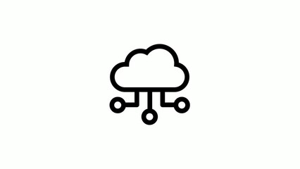 Cloud computing animated icon isolated on white background