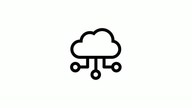 Cloud computing animated icon isolated on white background