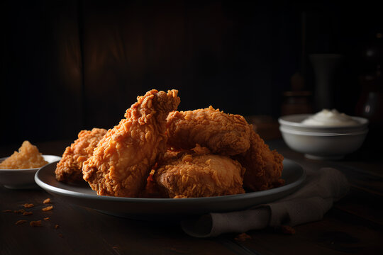Promotional commercial photo buffalo wings fried chicken