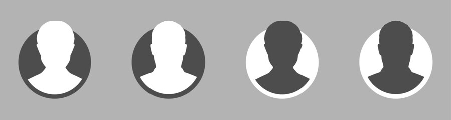 Default anonymous user portrait vector illustrations. User flat vector designs set