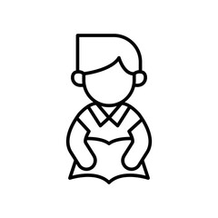 Boy reading icon
