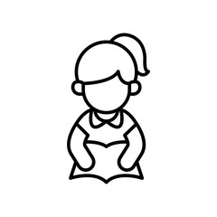 Girl reading icon