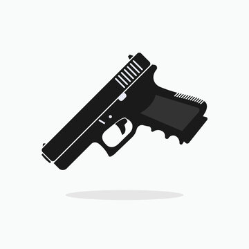 Firearm, Gun Icon. Pistol, Officer Weapon. Armed Symbol
