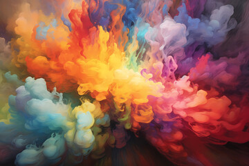 Fototapeta premium Enticing smoke of different colors created with Generative AI technology