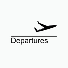 Flight Departure Icon. Airplane Take Off Symbol - Vector.     