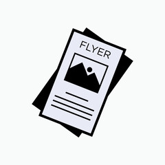 Flyer Icon. Promotion Media, Pamphlet Symbol.    