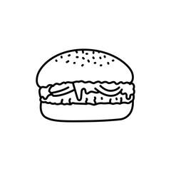 Burger black line icon.