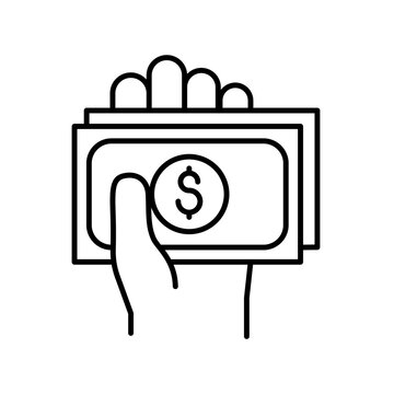 Money in hand icon