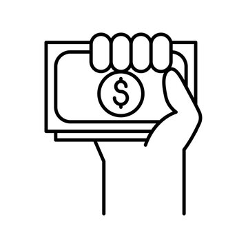 Money in hand icon