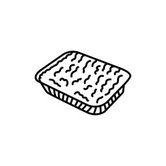 Lasagna black line icon.