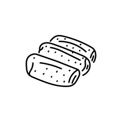 Pies with filling black line icon.