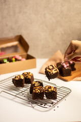 Chocolate Brownies with Almonds and Nuts