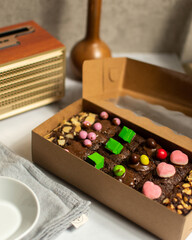 Brownies Cubes in a Craft Packaging