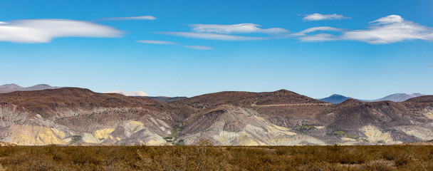 Fototapeta na wymiar Landscape shot of the Argentinian Pampa in the Province Neuquén - Traveling South America
