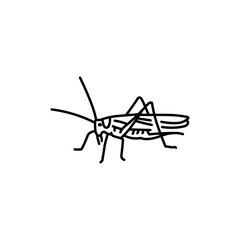 Grasshopper black line icon.