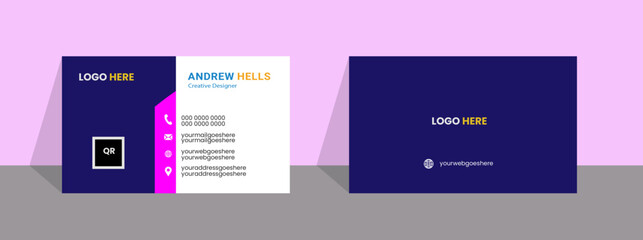  Business card,creative modern name card,Minimal Individual Business Card Layout,Personal visiting card with company logo,Vector,illustration. Stationery design

