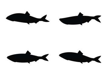 Silhouette fish vector eps 10