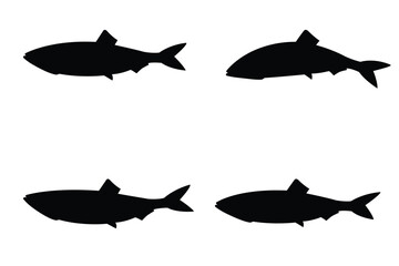 Silhouette fish vector eps 10