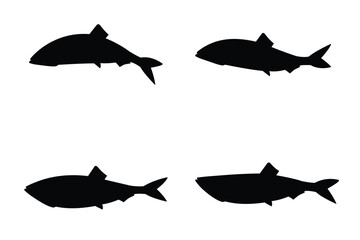 Silhouette fish vector eps 10