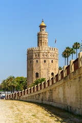 Fototapeta na wymiar torre del oro in seville spain a historical fortification