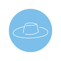 Summer beach hat black line icon. Pictogram for web page