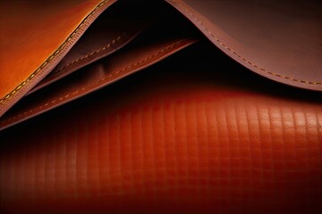 Brown Leather Texture Background Generative AI