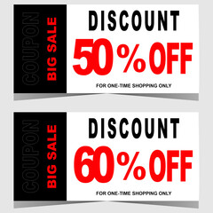 Free vector discount coupons, for shopping mall stores, unique design