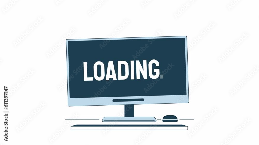 Aufkleber broken monitor loader animation. damaged desktop computer crackling. flash message 4k video footage.
