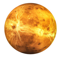 Venus planet on transparent background. Generative AI.