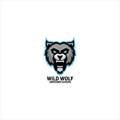 Fototapeta na wymiar wolf angry mascot design esport logo
