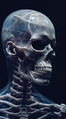 From Mortality to Majesty: An Exquisite Illustration Unveiling the Profound Beauty of the Human Skullcreated with Generative AI technology