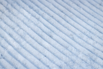 Fresh snow ski lines at a resort, Ski slopes, Competitive extreme winter sports, Textured background with copy space