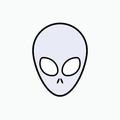 Head Alien Icon. Stranger Symbol. ET, Extra Terrestrial.    