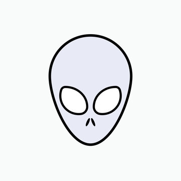 Head Alien Icon. Stranger Symbol. ET, Extra Terrestrial.    