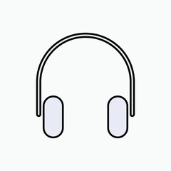 Head phones Icon. Audio, Hearing Element Symbol - Vector