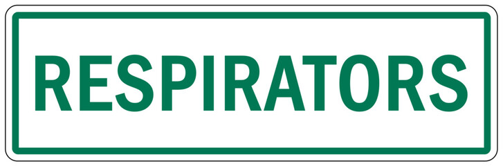 Wear respiratory equipment sign and labels