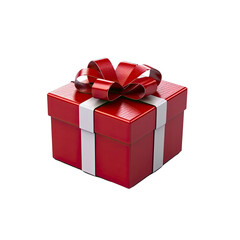 Obraz premium 3D gift box, square shape, transparent background