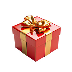 3D gift box, square shape, transparent background
