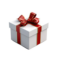 3D gift box, square shape, transparent background